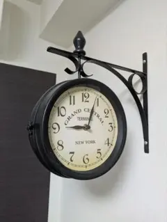 GRAND CENTRAL TERMINAL 壁付け時計 ブラック