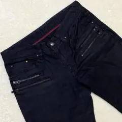 【美品✨】カスタムカルチャー ブラック デニムパンツ 48