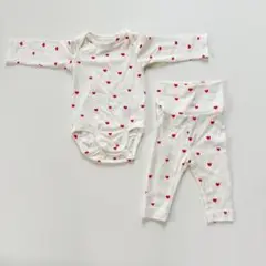 H&M ハート　オーガニックコットン ベビーパジャマ 60 セット