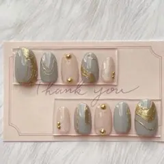 ニュアンスネイル❤︎マグネット❤︎ミラー❤︎秋冬ネイル❤︎グレーネイル❤︎淡色