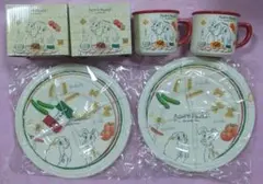 未使用品 ディズニーストアわんわん物語メラミン製皿大小 マグカップ ペア セット