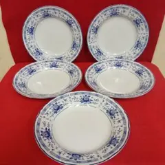 東明陶器TOTO　カレー皿　大皿　パスタ皿 5枚セット　国内ヴィンテージのサムネイル