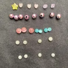 ピンク・パープルメイン　ビーズ　セット