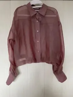☆新品未使用品☆JEANASISジーナシスシースルーシャツ ピンク 長袖