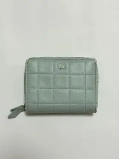 マリークワント　財布　エメラルドグリーン　キルティング　二つ折り