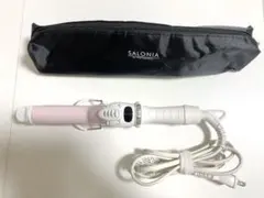SALONIA カールヘアアイロン SL-011PLP ピンク 収納ポーチ付き
