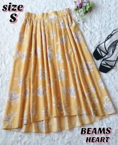 【夏物セール】BEAMS HEART 美品フラワープリント フレアスカート 花柄