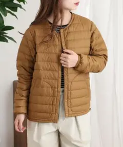 【美品】OMNES オムネス インナー ダウン ジャケット サイズ2 キャメル