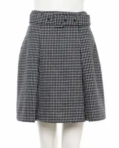 INGNIチェック柄プリーツスカート ベルト付き