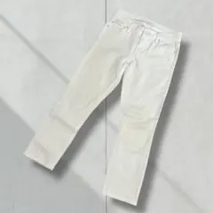 2854【マザー】デニムパンツ　クロップド丈　白　スキニー　春夏　清楚　綺麗め