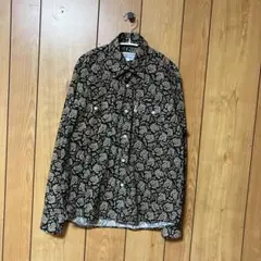 ミストラル ペイズリー シャツ 長袖 綿 黒