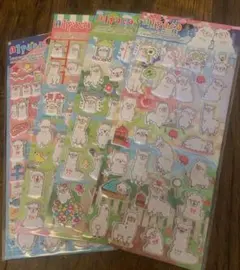 アルパカ　動物　ぷっくりシール　マシュマロシール　4枚セット