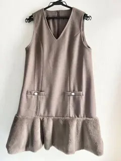 【tocco closet】ブラウン ジャンパースカート/ミニワンピース