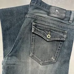i921＊ バーバリーブラックレーベル デニムパンツ サイズ70 濃紺 