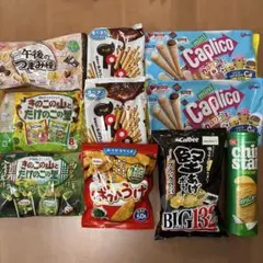 お菓子詰め合わせ カプリコミニ チップスター トッポ きのこの山とたけのこの里等のサムネイル
