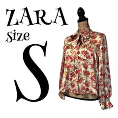【極美品】【S】ZARA♡ザラ ボウタイ 薔薇 シャツ レディース