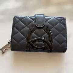 ✨CHANEL✨ シャネル 長財布 ラムスキン マトラッセ カンボンライン 黒