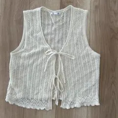 GU アイボリー ニットベスト L