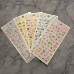 【まめまめあにまる】マスキングテープ素材シール ［5セット］