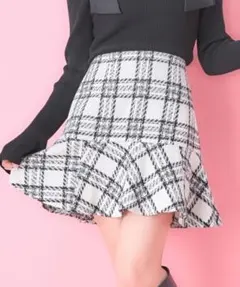 INGNI チェック柄切替フレアミニスカート