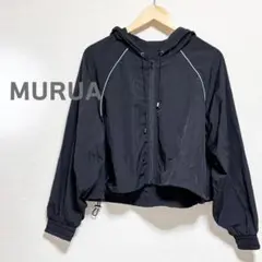 MURUA ムルーア　ウィンドブレーカー　アウター　ブラック　黒　薄手　防寒のサムネイル