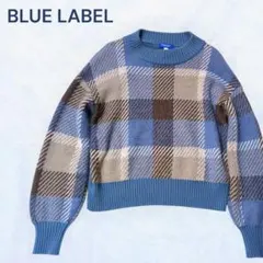 【ブルーレーベル クレストブリッジ】ニット セーター ウール チェック 38 M