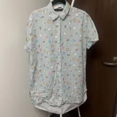 H&M ストライプ 本柄 半袖シャツのサムネイル