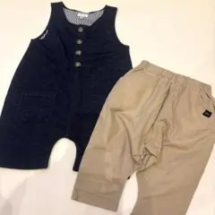 キッズ オーバーオール サロペット サルエル風パンツ 2点セット 100cm
