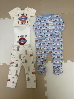 値下げ　新品 JoJo Maman Bebe ロンパース パジャマ　ロンドンバスのサムネイル