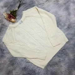 SEVENDAYS=SUNDAY クリーム色 ニット 長袖 ケーブル編 M