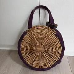 希少　eb.a.gos エバゴス タンバリン カゴバッグ Basket 紫のサムネイル