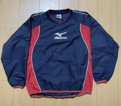 MIZUNO 野球 Vネック プルオーバー ジャケット ネイビー レッドのサムネイル