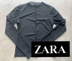 ZARA シアートップス　長袖　Lサイズ