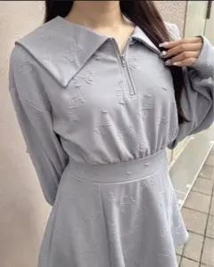 evelyn リボンスウェットワンピース