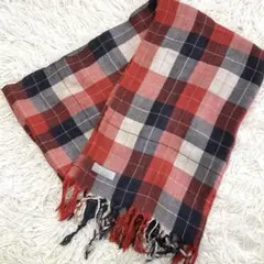 【美品✨】マーガレットハウエル チェック柄 ストール 赤系