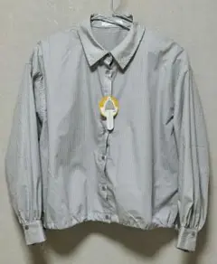 【新品】chocolaffine　ストライプ長袖シャツ　裾ドロストシャツ
