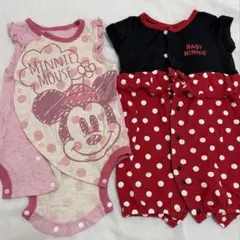 BABY フリル付きロンパース 50-70 ディズニー ミニー