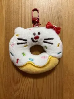 ドーナツ型ぬいぐるみ ネコ型 キーホルダー キティちゃん 猫 リボン