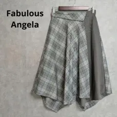Fabulous Angela チェック柄フレアスカート アシメ F
