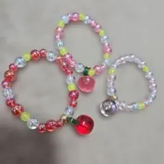 カラフルビーズブレスレット3個セット