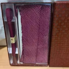 未使用品　絹　帯締め 帯揚げ セット 深紫色 和装小物