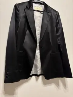 デプレ上質DESPRESレディース黒ブラック光沢テーラードジャケットクリスマス