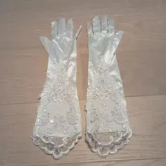 美品！レース使いサテングローブ
