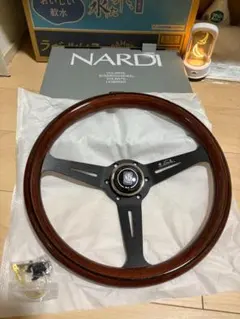 NARDI ステアリング シルバー/ ウッド調/黒色線　14インチ 約350mm NARDI ステアリング シルバー/ ウッド調/黒色線 14インチ 約350mm