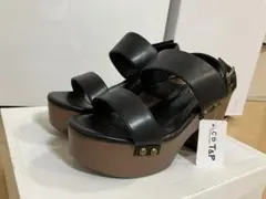 【cs T&P】 ブラック厚底サンダル