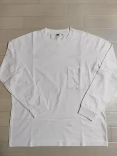 UNIQLO U☆ロンT 無地クルーネック長袖シャツ ホワイト サイズXL