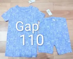 GAP 110　パジャマ　新品　上下セット　夏　半袖　ネコ　綿　ギャップ　キッズのサムネイル