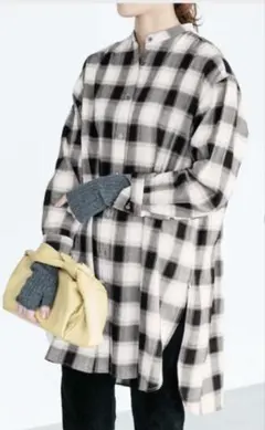 IENA イエナ ネルチェック ロングシャツす