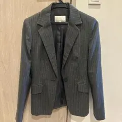 グレー ストライプ テーラードジャケット