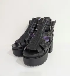 YOSUKE U.S.A. 厚底サンダル 7（US） ブラック